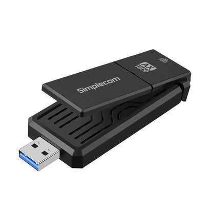 Simplecom NW812 AX1800 Dual Band WiFi 6 USB Adapter with Foldable Antenna.