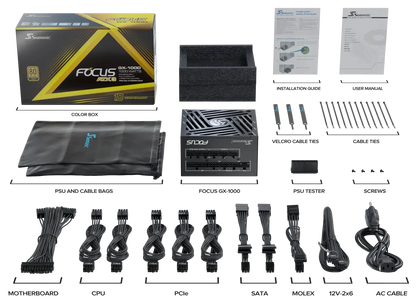Seasonic 1000W Focus GX-1000 V4 Fully-Modular 80 PLUS Gold ATX3.1/PCIe 5.1 PSU SRP-FGX102-A5A32SF