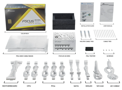 Seasonic 850W Focus GX-850 V4 WHITE Fully-Modular 80 PLUS Gold ATX3.1/PCIe 5.1 PSU