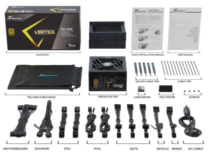 Seasonic VERTEX 750W (GX-750)  80 PLUS Gold Modular PSU ATX 3.0.