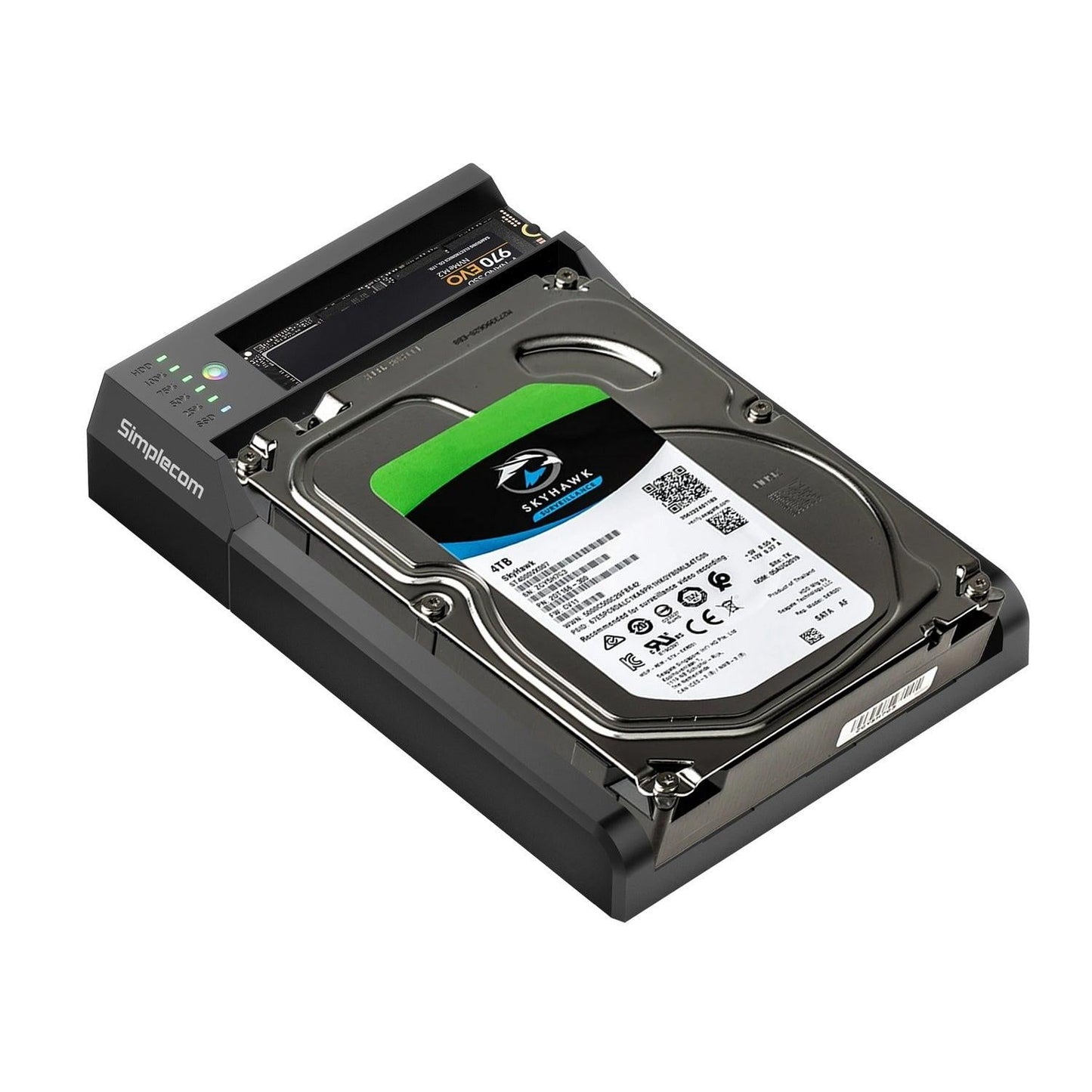 Simplecom SD570 NVMe M.2 + SATA HDD and SSD Dual Bay Docking Station USB 3.2 Gen 2 10Gbps Offline Clone.