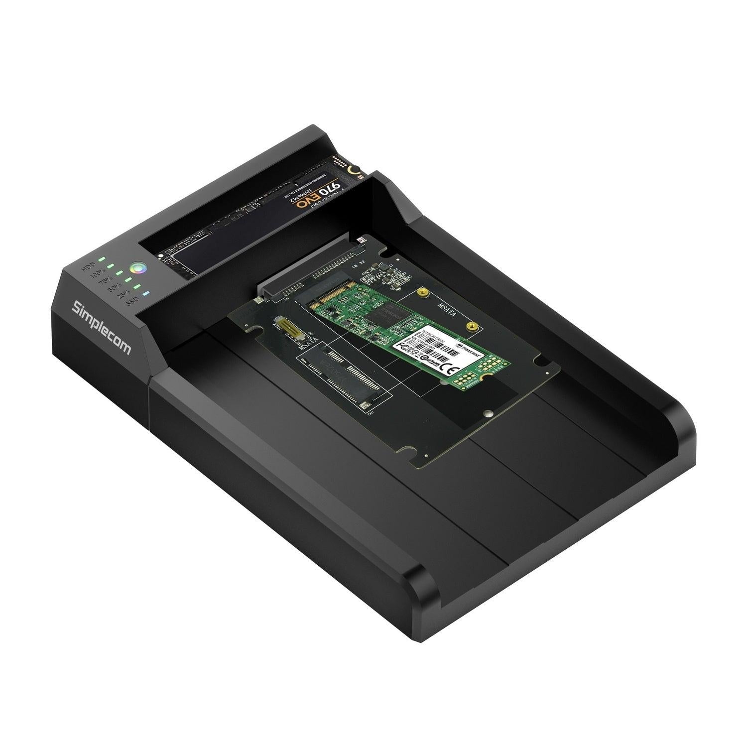 Simplecom SD570 NVMe M.2 + SATA HDD and SSD Dual Bay Docking Station USB 3.2 Gen 2 10Gbps Offline Clone.