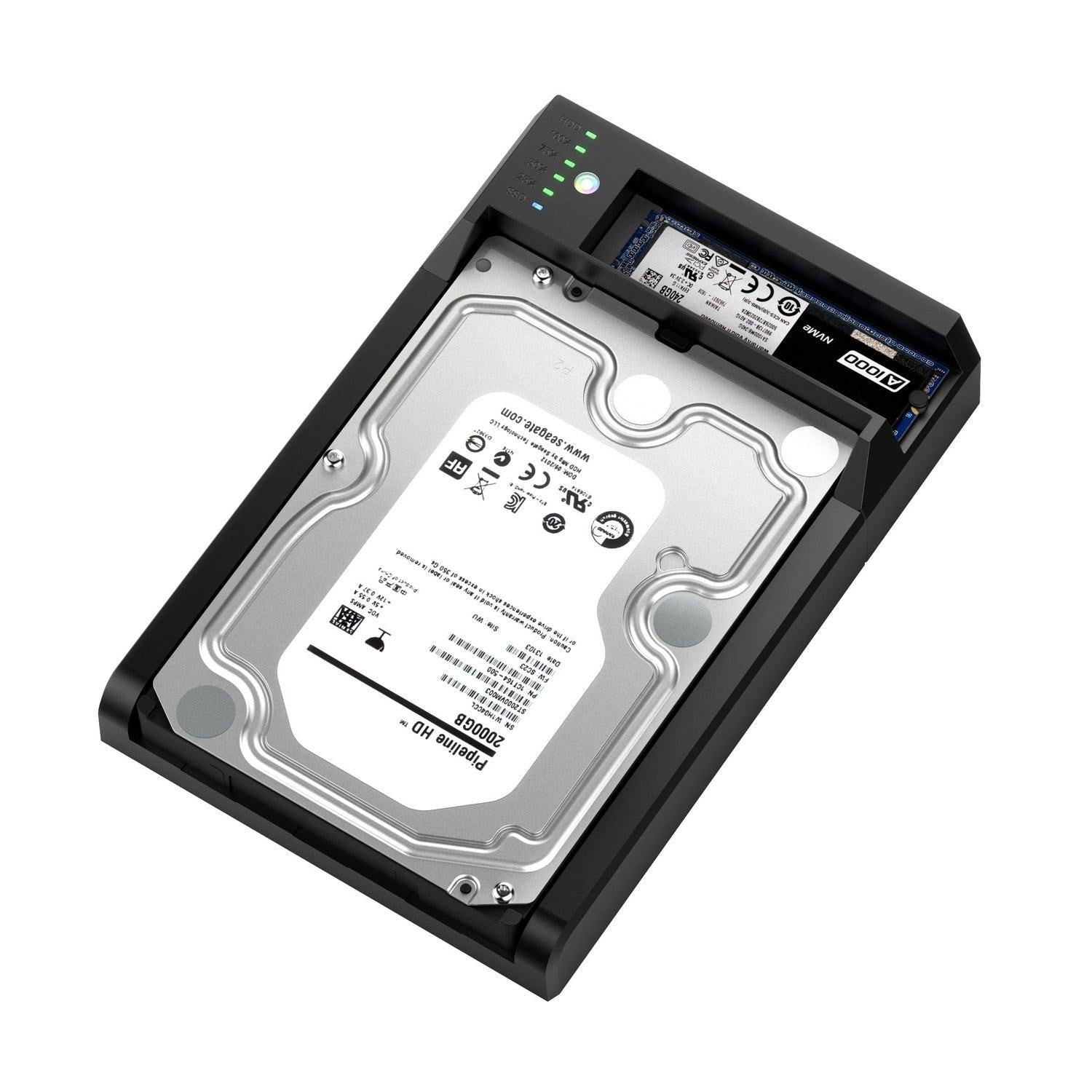 Simplecom SD570 NVMe M.2 + SATA HDD and SSD Dual Bay Docking Station USB 3.2 Gen 2 10Gbps Offline Clone.