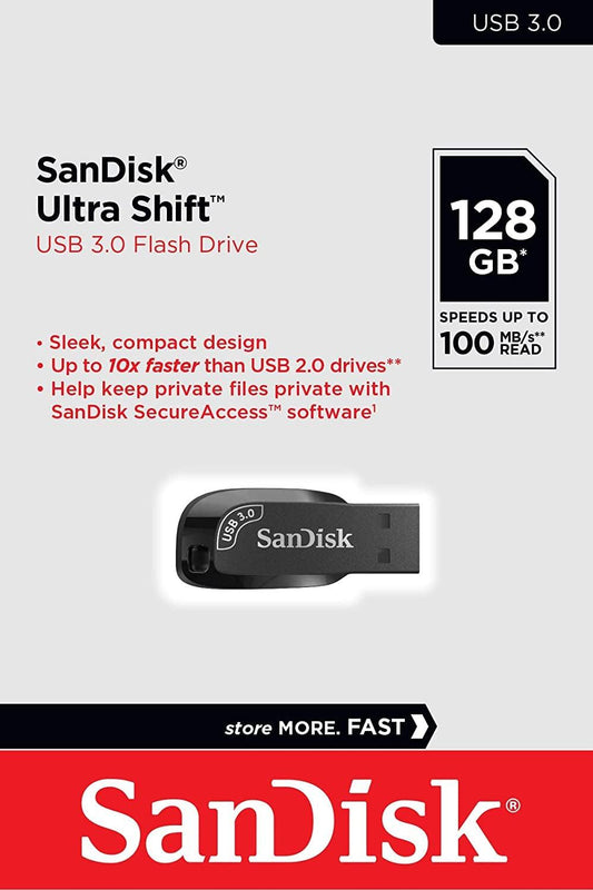 SanDisk  128GB Ultra Shift  USB 3.0 Flash Drive SDCZ410-128G-G46.