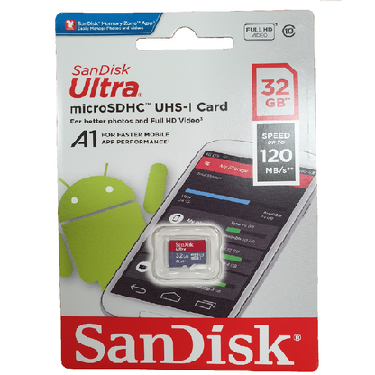 SANDISK SDSQUA4-032G-GN6MN Micro SDHC Ultra UHS-I Class 10 , A1, 120mb/s No adapter.