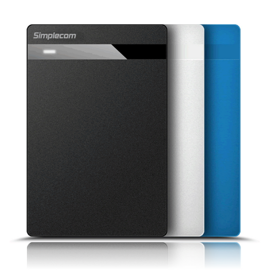 Simplecom SE203 Tool Free 2.5" SATA HDD SSD to USB 3.0 Hard Drive Enclosure Blue.