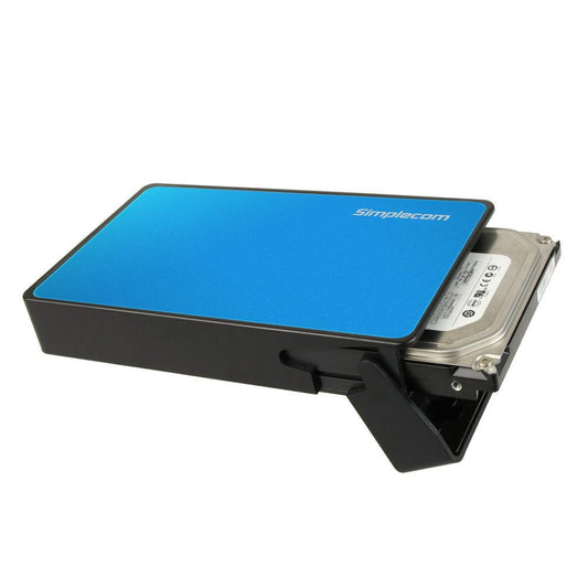 Simplecom SE325 Tool Free 3.5" SATA HDD to USB 3.0 Hard Drive Enclosure Blue.