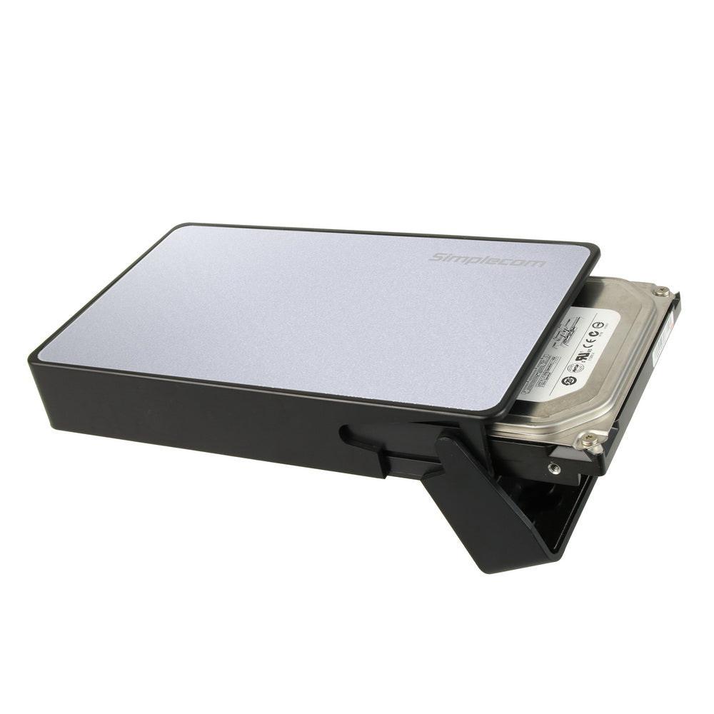 Simplecom SE325 Tool Free 3.5" SATA HDD to USB 3.0 Hard Drive Enclosure Silver.