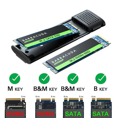 Simplecom SE516 NVMe / SATA Dual Protocol M.2 SSD Tool-Free USB-C Enclosure USB 3.2 Gen 2 10Gbps.