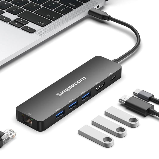 Simplecom CHT560 USB-C SuperSpeed 6-in-1 Multiport Docking Station HDMI 2.0.