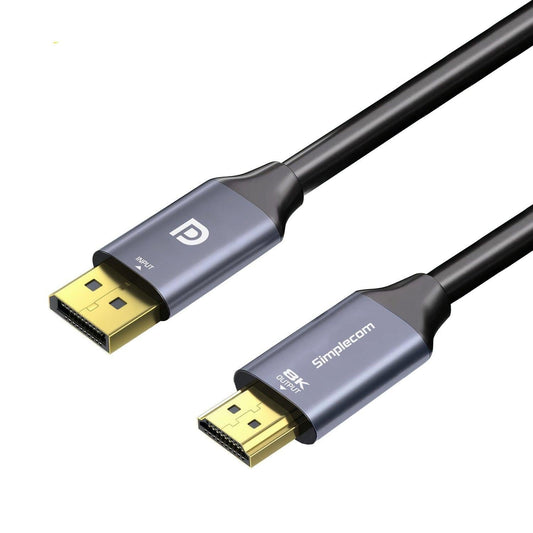 Simplecom DA218 Active DisplayPort 1.4 to HDMI 2.1 Cable 1.8M HDR 8K@60Hz.