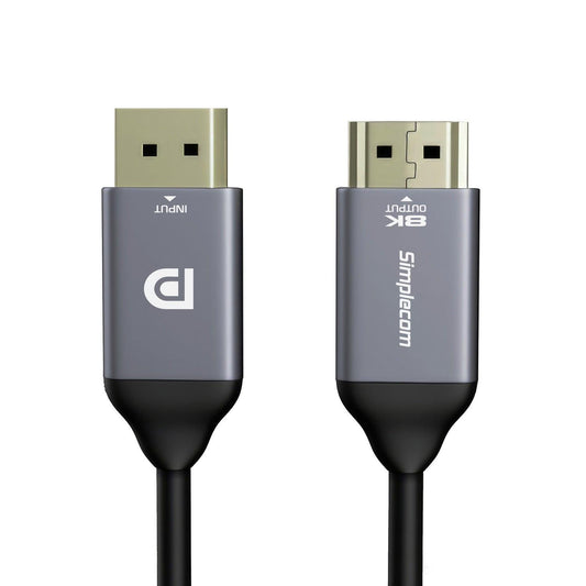Simplecom DA218 Active DisplayPort 1.4 to HDMI 2.1 Cable 1.8M HDR 8K@60Hz.