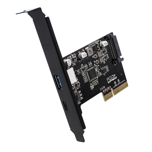 Simplecom EC312v2 PCIe x4 to 2-Port USB 3.2 Gen II 10Gbps USB-C and USB-A Expansion Card.