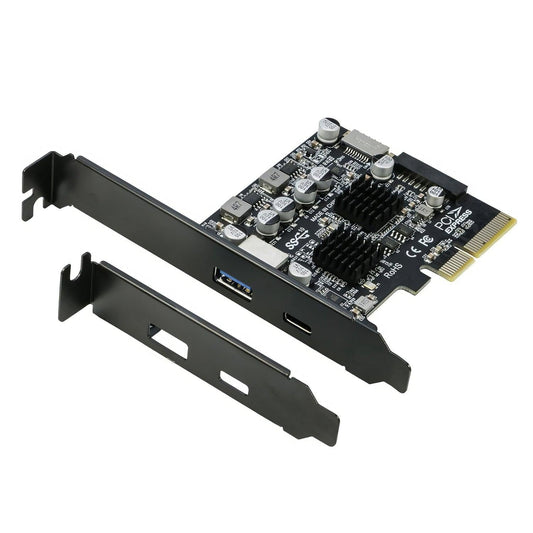 Simplecom EC315 PCIe x4 to 4-Port USB 3.2 Gen II 10Gbps Type-C and Type-A with Front Panel USB 3.0 and USB-C Key-A Expansion Card.