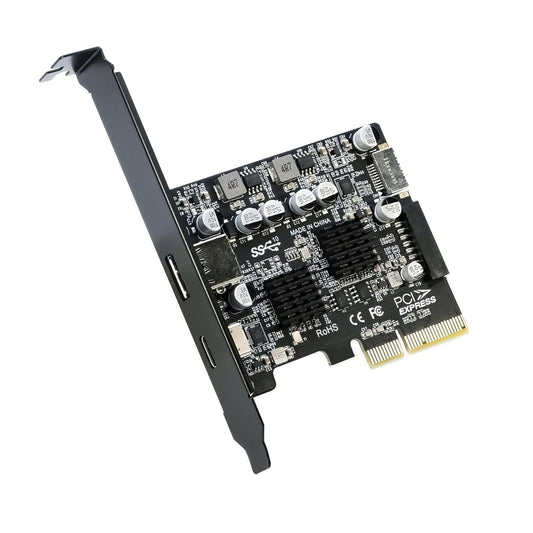 Simplecom EC315 PCIe x4 to 4-Port USB 3.2 Gen II 10Gbps Type-C and Type-A with Front Panel USB 3.0 and USB-C Key-A Expansion Card.