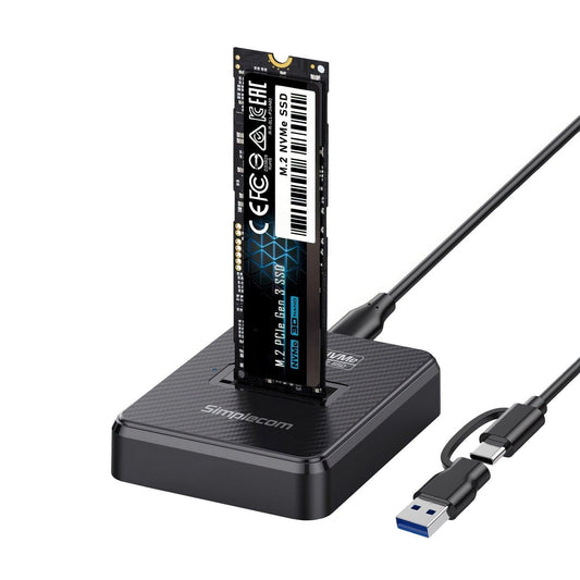 Simplecom SD511 M.2 SSD Docking Station NVMe and SATA Dual Protocol USB 3.2 Gen 2 10Gbps.