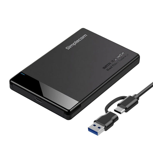 Simplecom SE109 Tool-free 2.5" SATA HDD SSD to USB-C Enclosure USB 3.2 Gen 1.