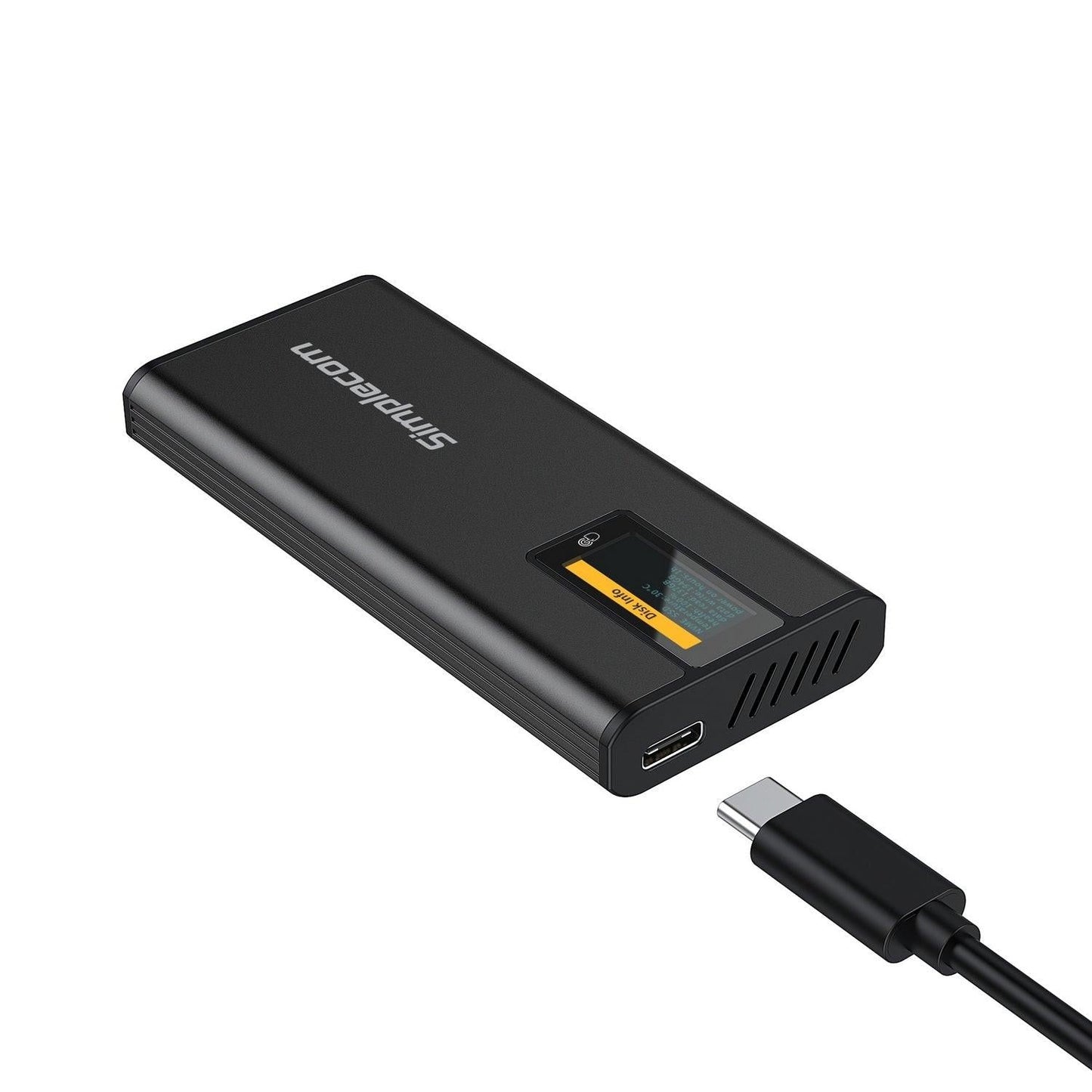Simplecom SE530 NVMe / SATA M.2 SSD to USB-C Enclosure with SMART LED Screen USB 3.2 Gen 2 10Gbps.
