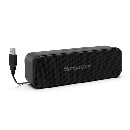 Simplecom UM228 Portable USB Stereo Soundbar Speaker Plug and Play with Volume Control for PC Laptop.