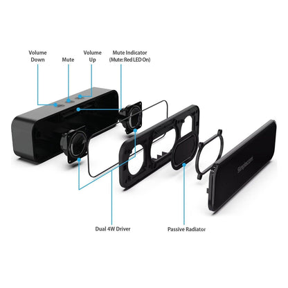 Simplecom UM228 Portable USB Stereo Soundbar Speaker Plug and Play with Volume Control for PC Laptop.