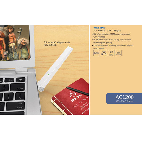 WINSTAR WIRELESS AC1300M DUAL BAND USB 3.0 ADAPTER.