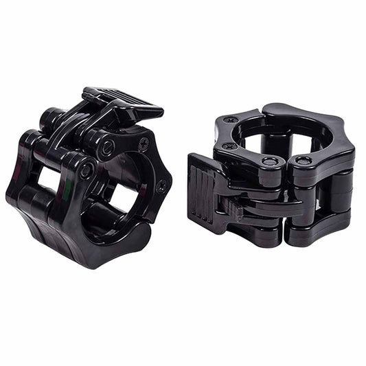 2Pcs 2in / 50mm Olympic Dumbbell Clamps Barbell Clamps Collars Clips Bar Plates Collar Clips Black.
