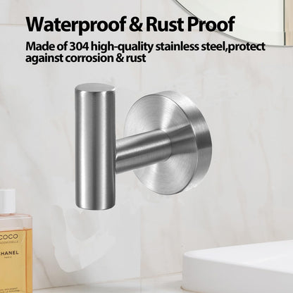 2 Pcs Wall Mount Bathroom Towel Hooks Holder Cloth Hanger Hook Kitchen Door Hanger Brushed Nickel.
