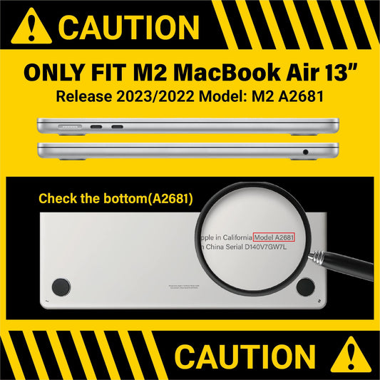 Suitable for 2023 2022 MacBook Air 13 inch case M2 Model A2681 Hard Shell Case Keyboard Cover Grey