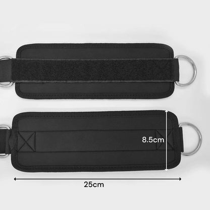 2x Adjustable Ankle Straps for Cable Machines D-Rings Gym Cuff Kickbacks Glute Workouts Leg Extensions Straps Hip Black.