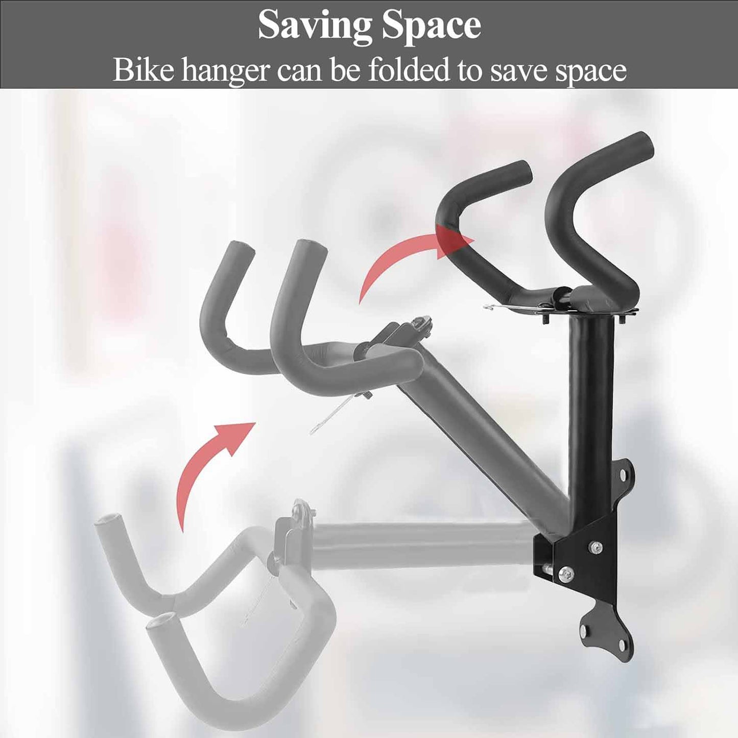 Black Storage Bicycle Wall Mount Wall Hook Bike Wall Rack Space Saving Bike Storage Bracket.
