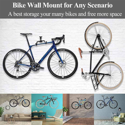 Black Storage Bicycle Wall Mount Wall Hook Bike Wall Rack Space Saving Bike Storage Bracket.