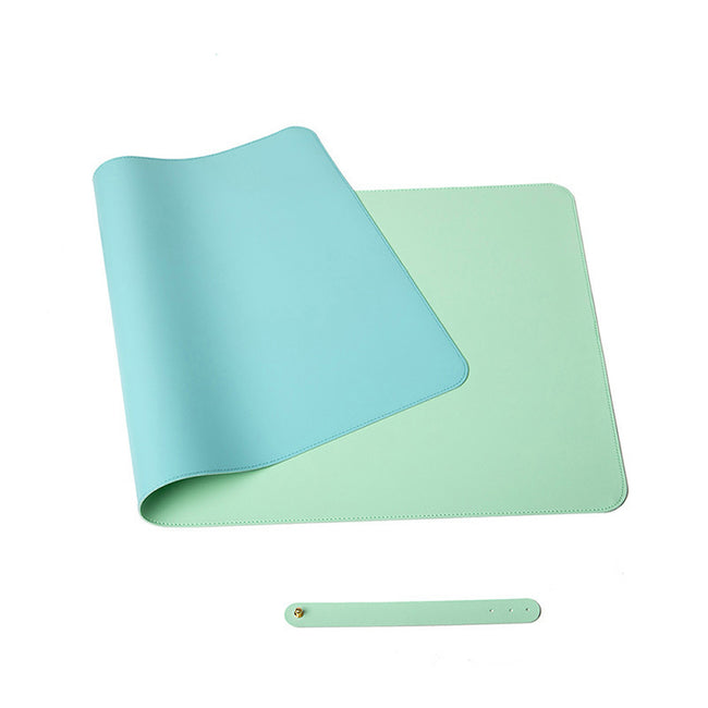 Green 120cm*60cm Dual Side Office Desk Pad Waterproof PU Leather Computer Mouse Pad Hover Image