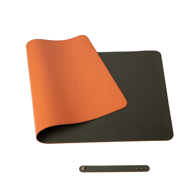 Orange 120cm*60cm Dual Side Office Desk Pad Waterproof PU Leather Computer Mouse Pad Hover Image