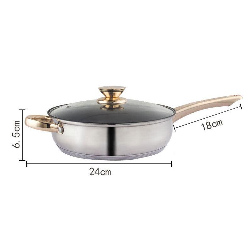12Piece Cookware Set  Kitchen Stainless Steel Stock Pot Pan Sets Saucepan Casserole kettle.
