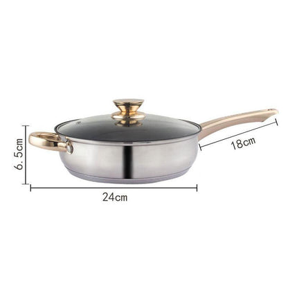 12Piece Cookware Set  Kitchen Stainless Steel Stock Pot Pan Sets Saucepan Casserole kettle.