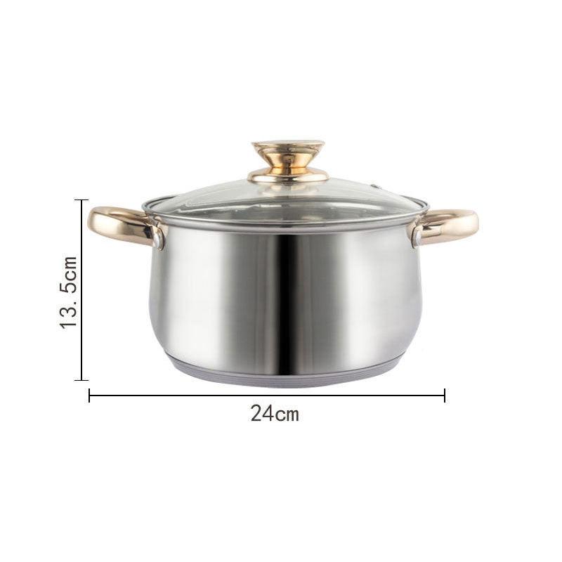 12Piece Cookware Set  Kitchen Stainless Steel Stock Pot Pan Sets Saucepan Casserole kettle.