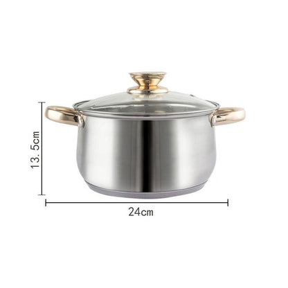 12Piece Cookware Set  Kitchen Stainless Steel Stock Pot Pan Sets Saucepan Casserole kettle.