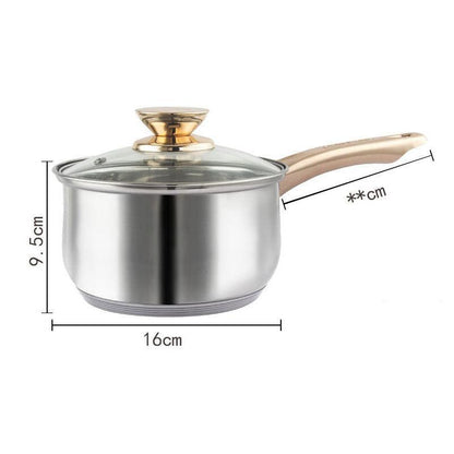 12Piece Cookware Set  Kitchen Stainless Steel Stock Pot Pan Sets Saucepan Casserole kettle.