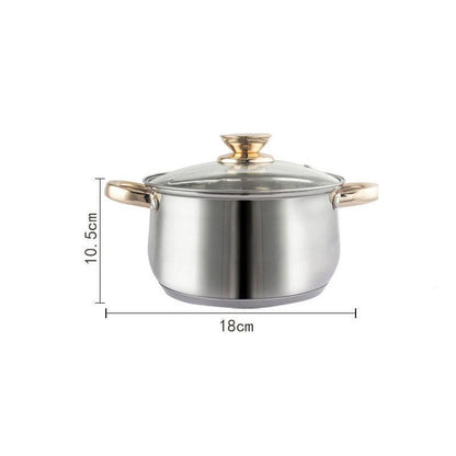 12Piece Cookware Set  Kitchen Stainless Steel Stock Pot Pan Sets Saucepan Casserole kettle.