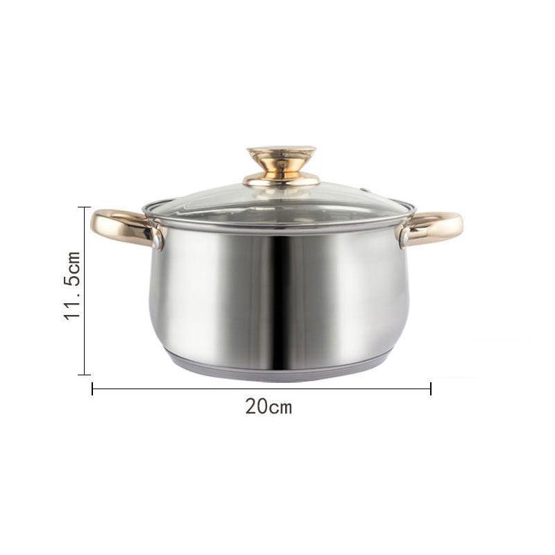 12Piece Cookware Set  Kitchen Stainless Steel Stock Pot Pan Sets Saucepan Casserole kettle.