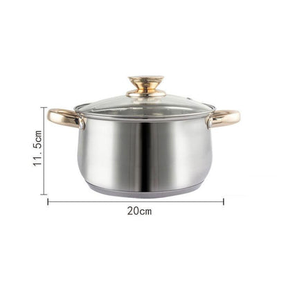 12Piece Cookware Set  Kitchen Stainless Steel Stock Pot Pan Sets Saucepan Casserole kettle.