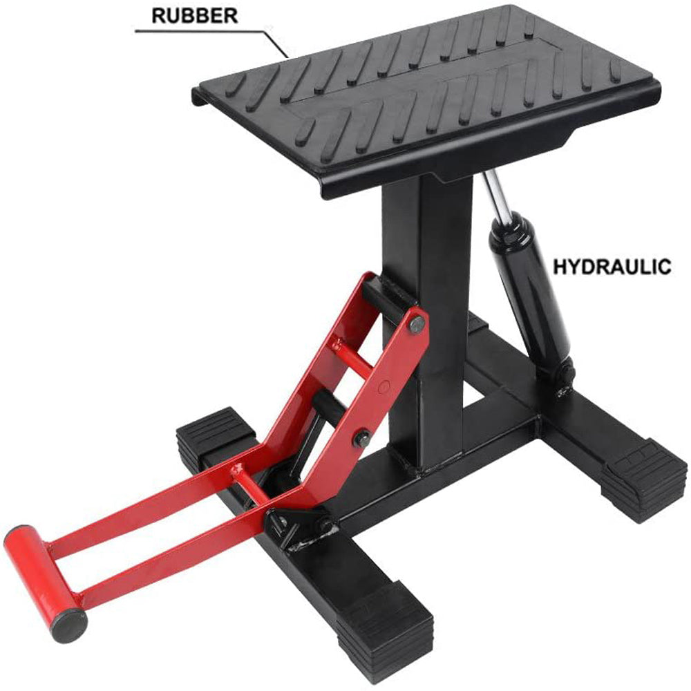 Motorcycle Jack Dirt Bike Stand Adjustable Lift Hoist Table Height Lifting Stand.