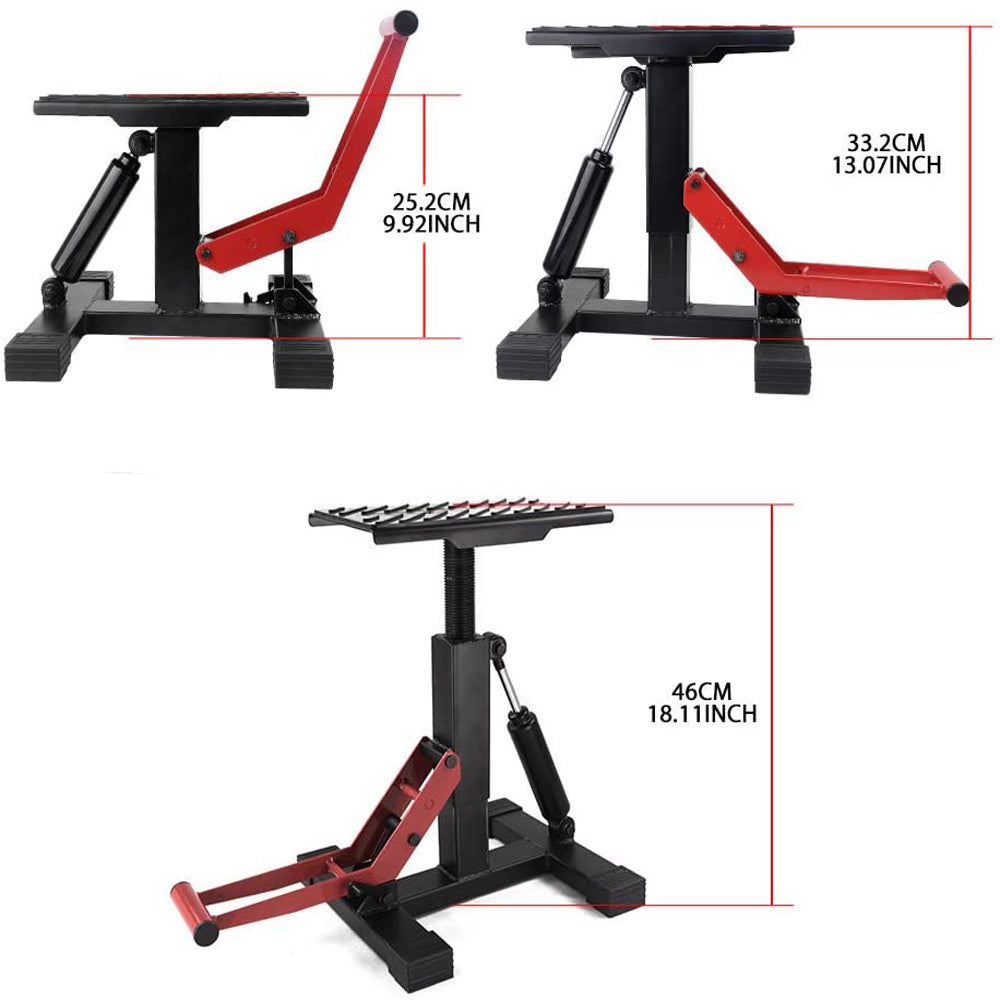 Motorcycle Jack Dirt Bike Stand Adjustable Lift Hoist Table Height Lifting Stand.