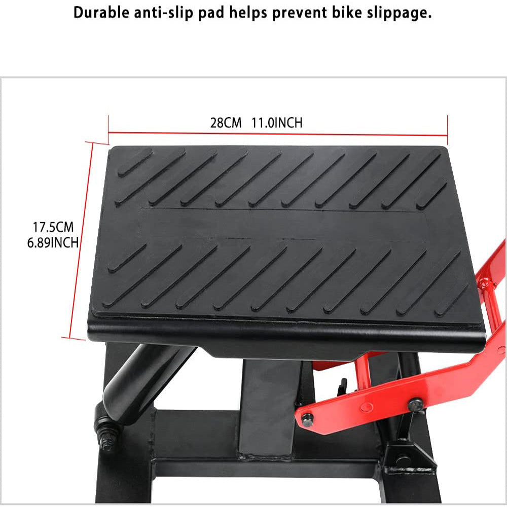 Motorcycle Jack Dirt Bike Stand Adjustable Lift Hoist Table Height Lifting Stand.