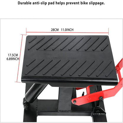 Motorcycle Jack Dirt Bike Stand Adjustable Lift Hoist Table Height Lifting Stand.