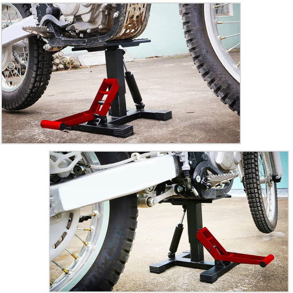 Motorcycle Jack Dirt Bike Stand Adjustable Lift Hoist Table Height Lifting Stand.