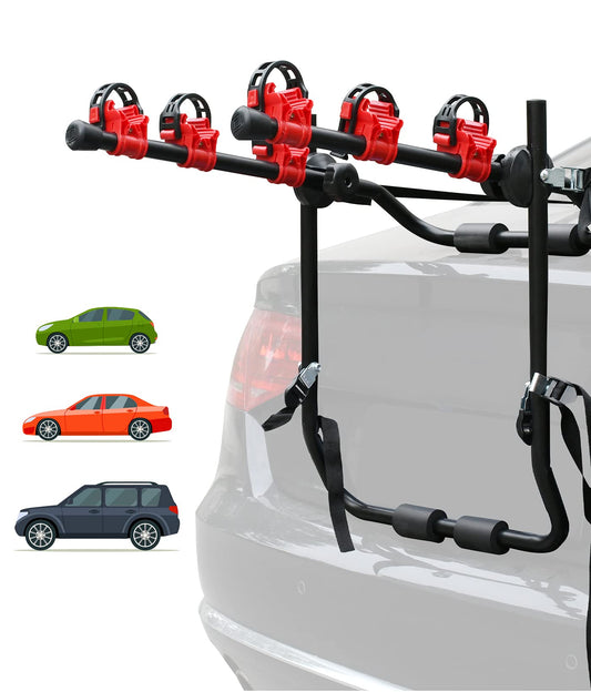 3 Bike Universal Cycle Bicycle Car Rear Carrier Rack Hanger Mount for Car Sedan Hatchback Minivan SUV.