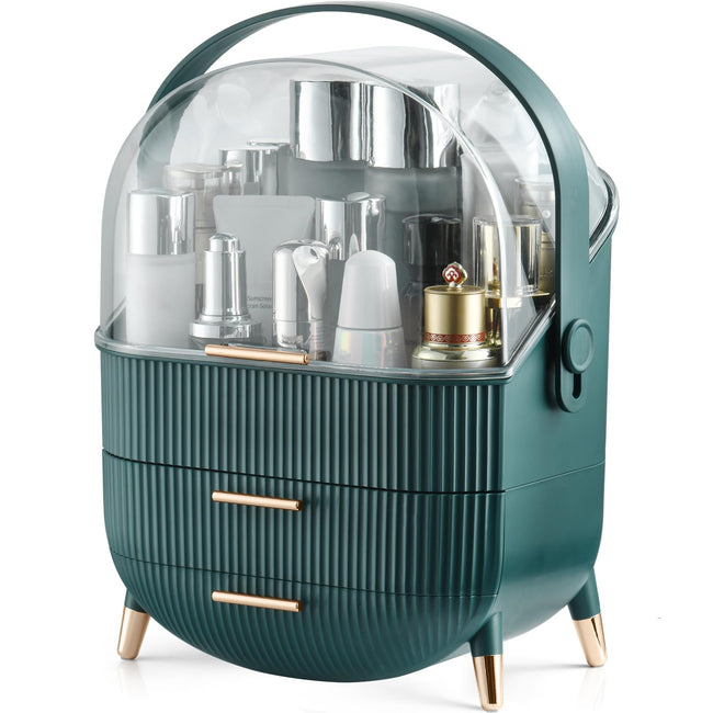 Make up Organizers Storage Vanity Cosmetics Skincare Display Cases Countertop Bathroom Gifts for Women Green Hover Image