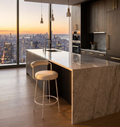 Interior Ave - Calipo White Leather Kitchen Bar Stool - Set of 2