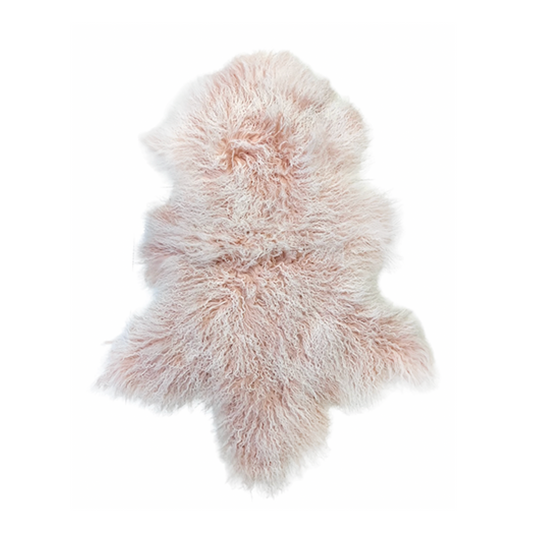 Interior Ave - Mongolian Fur Throw - 90CM - Pink Snow.